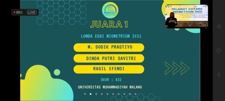 Membuat Aplikasi Pemberdayaan Ibu Dalam Upaya Pencegahan Stunting, Mahasiswa FIKES UMM Sabet Juara 1 Lomba Essay Nasional